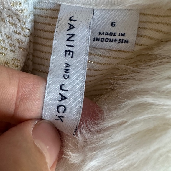 Janie and Jack Metallic Faux Fur Collar Dress - Picture 3 of 6